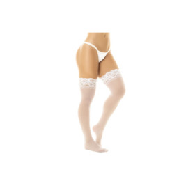 Bas en nylon sexy blanc autofixant  
